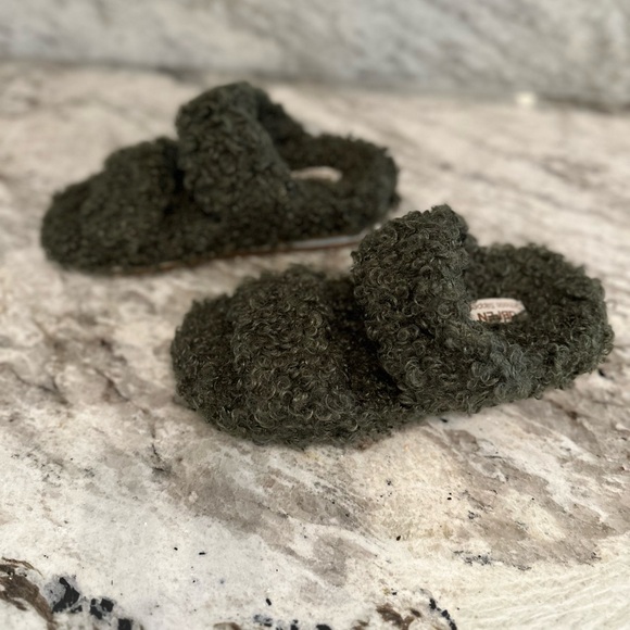 UBFEN Slippers Memory Foam Orthotic Fuzzy Slip On Open Toe Sz 6 - Picture 3 of 10